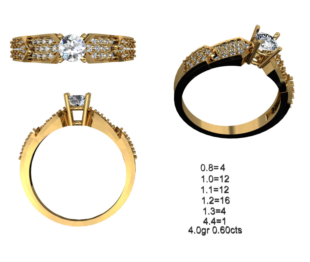 3D Jewelry Files Ring Model STL 12=calur ston rings=59