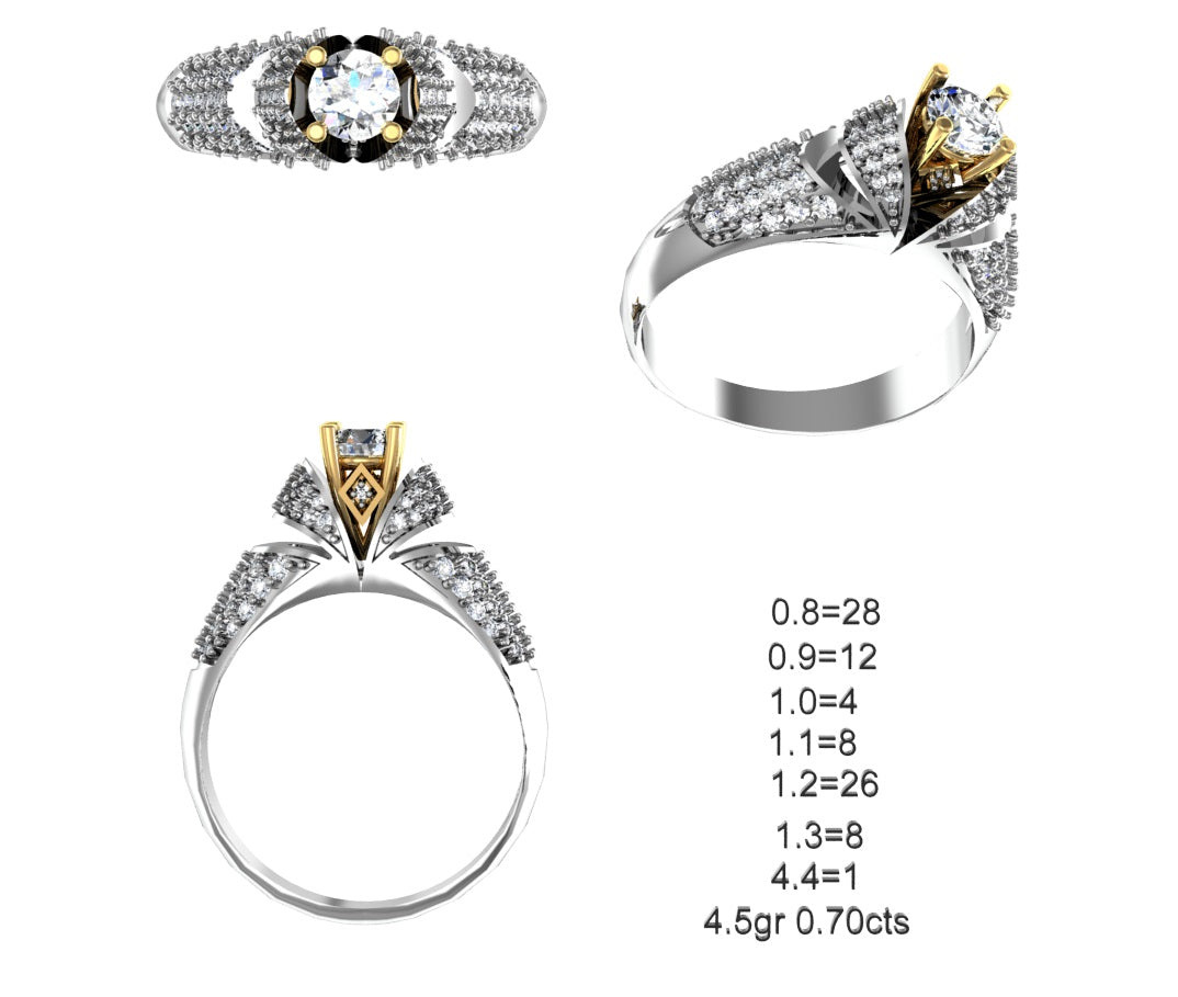 3D Jewelry Files Ring Model STL 12=calur ston rings=63