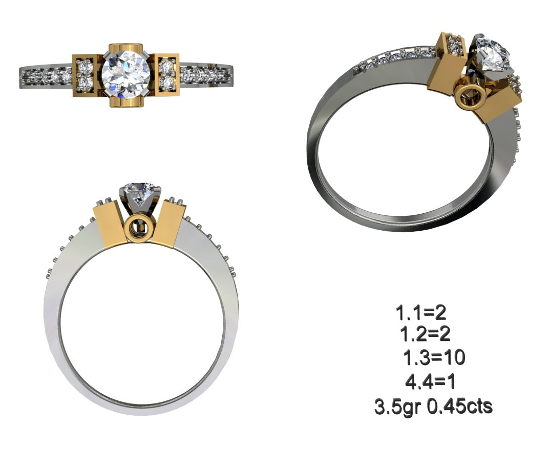 3D Jewelry Files Ring Model STL 12=calur ston rings=65
