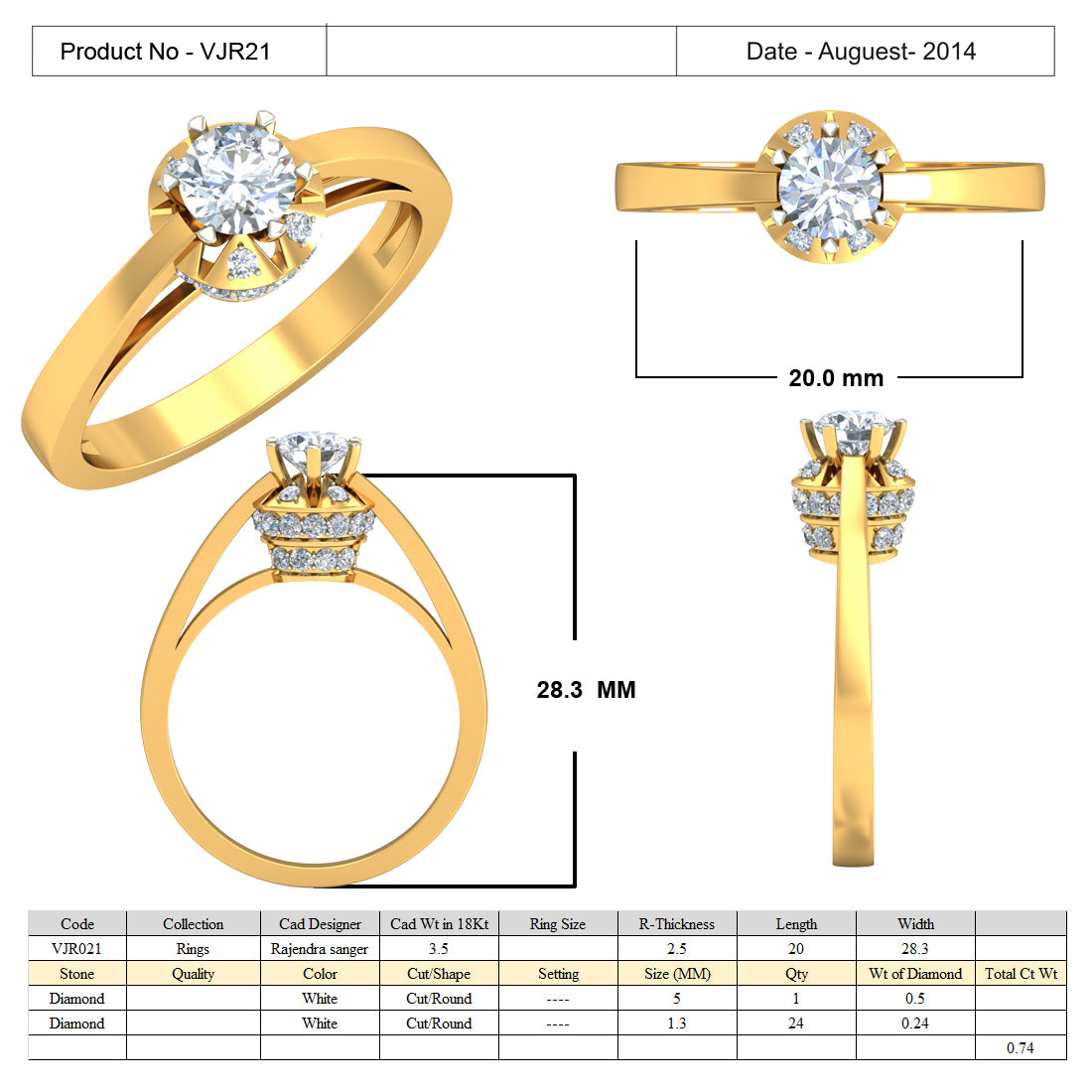 3D Jewelry Files Ring Model 3DM 15=calur ston rings=20