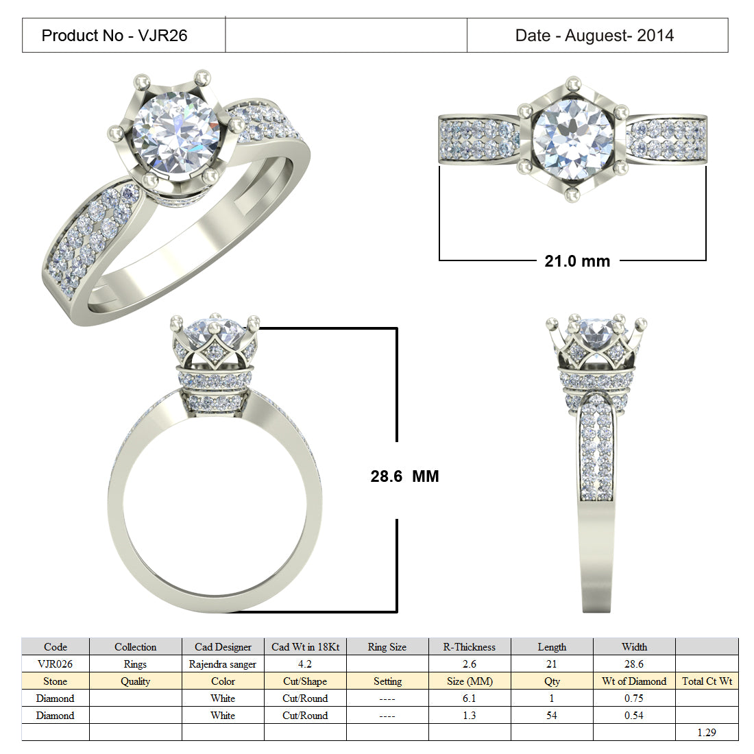 3D Jewelry Files Ring Model 3DM 15=calur ston rings=25