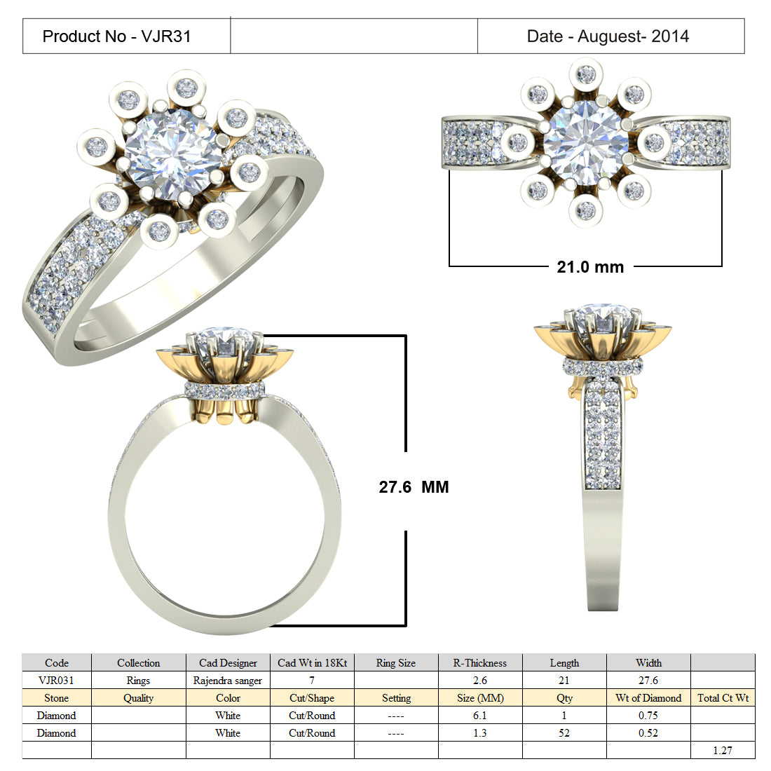 3D Jewelry Files Ring Model 3DM 15=calur ston rings=30