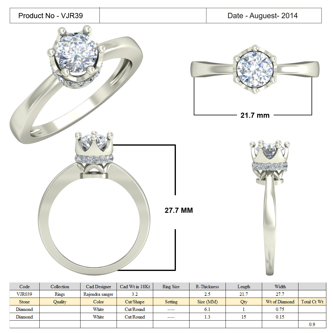 3D Jewelry Files Ring Model 3DM 15=calur ston rings=38