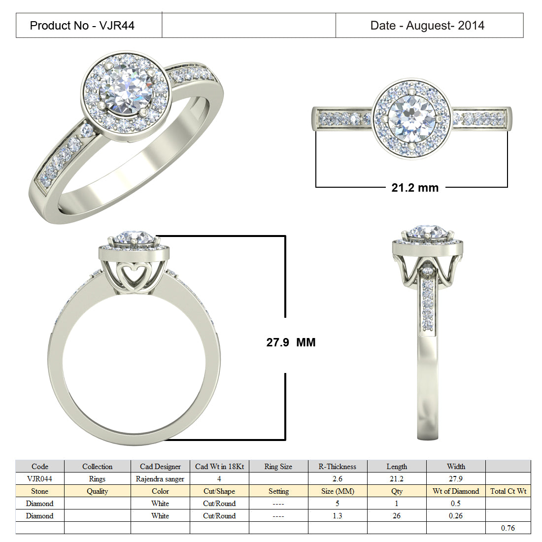 3D Jewelry Files Ring Model 3DM 15=calur ston rings=43