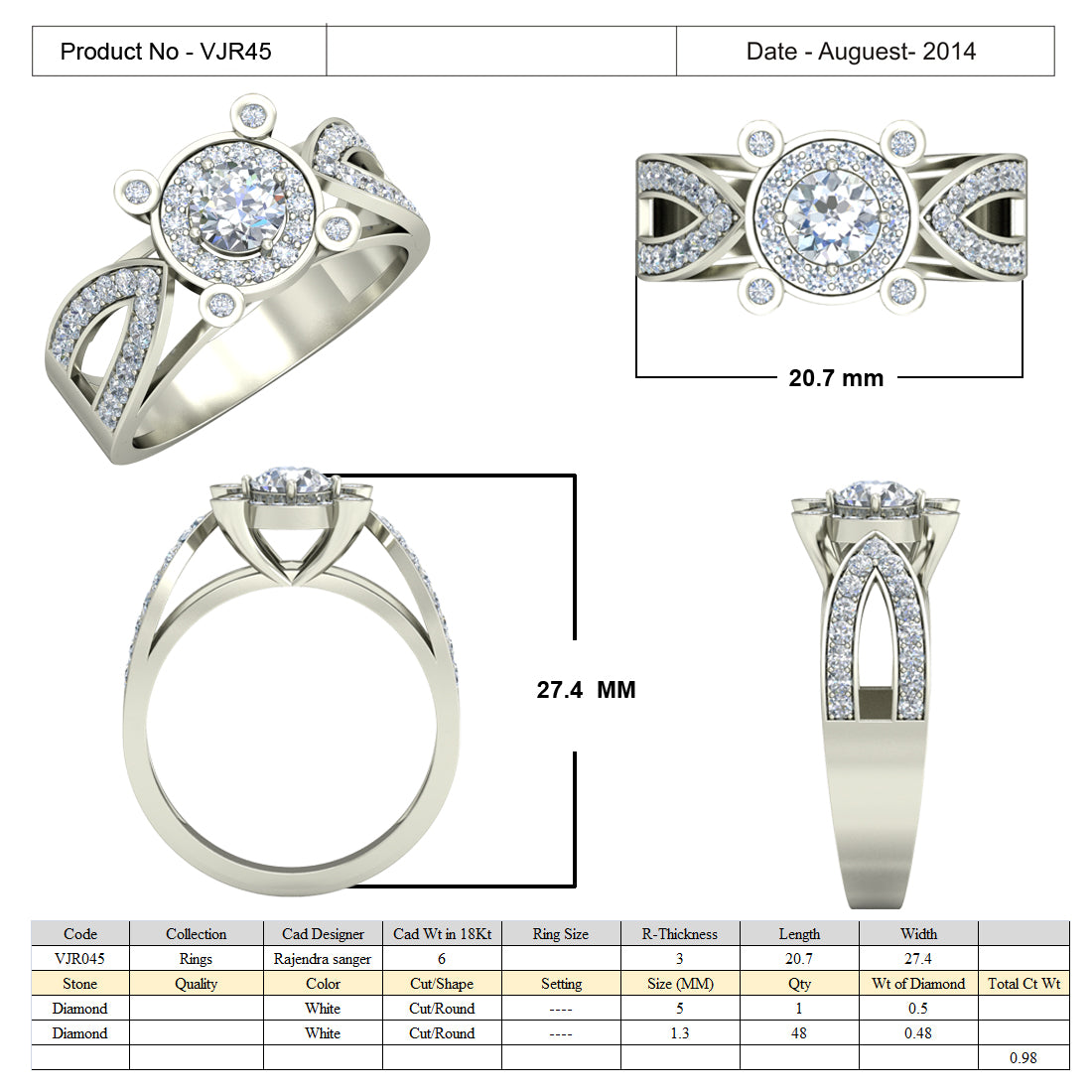 3D Jewelry Files Ring Model 3DM 15=calur ston rings=44