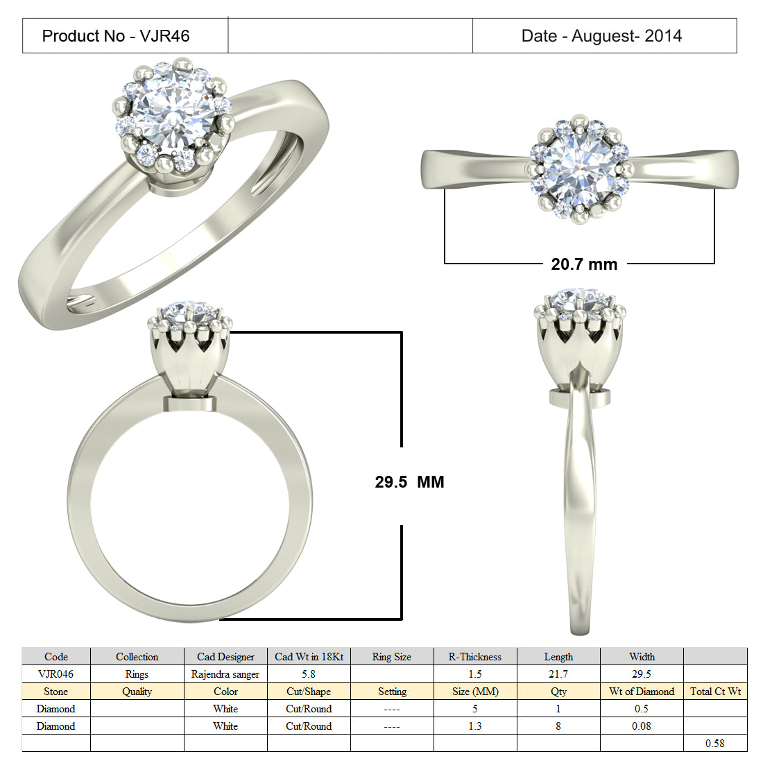 3D Jewelry Files Ring Model 3DM 15=calur ston rings=45