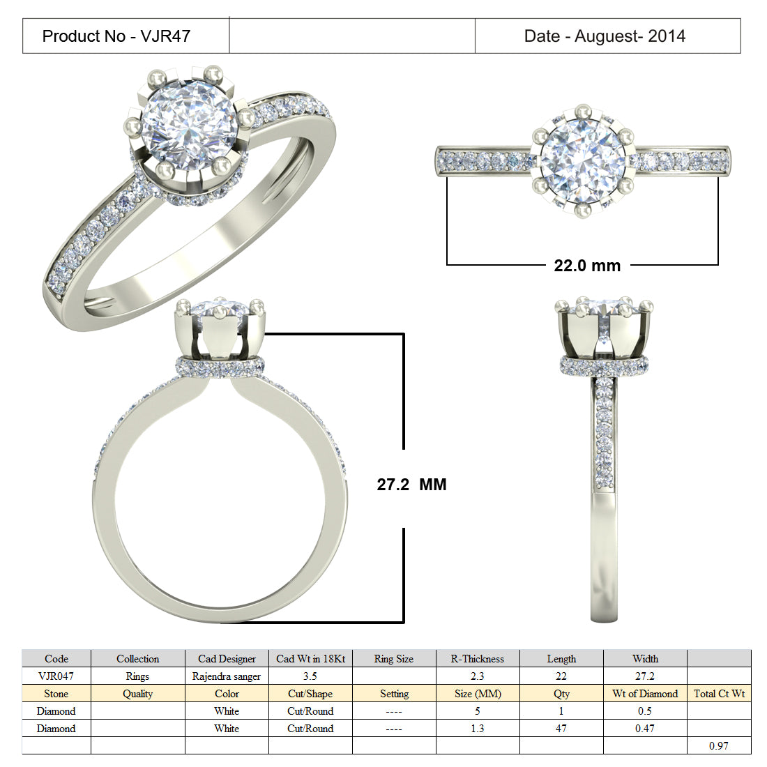 Regular Ring Models 3D Jewelry Files Ring Model 3DM 15=calur ston rings=46 – 3D Jewelry ...