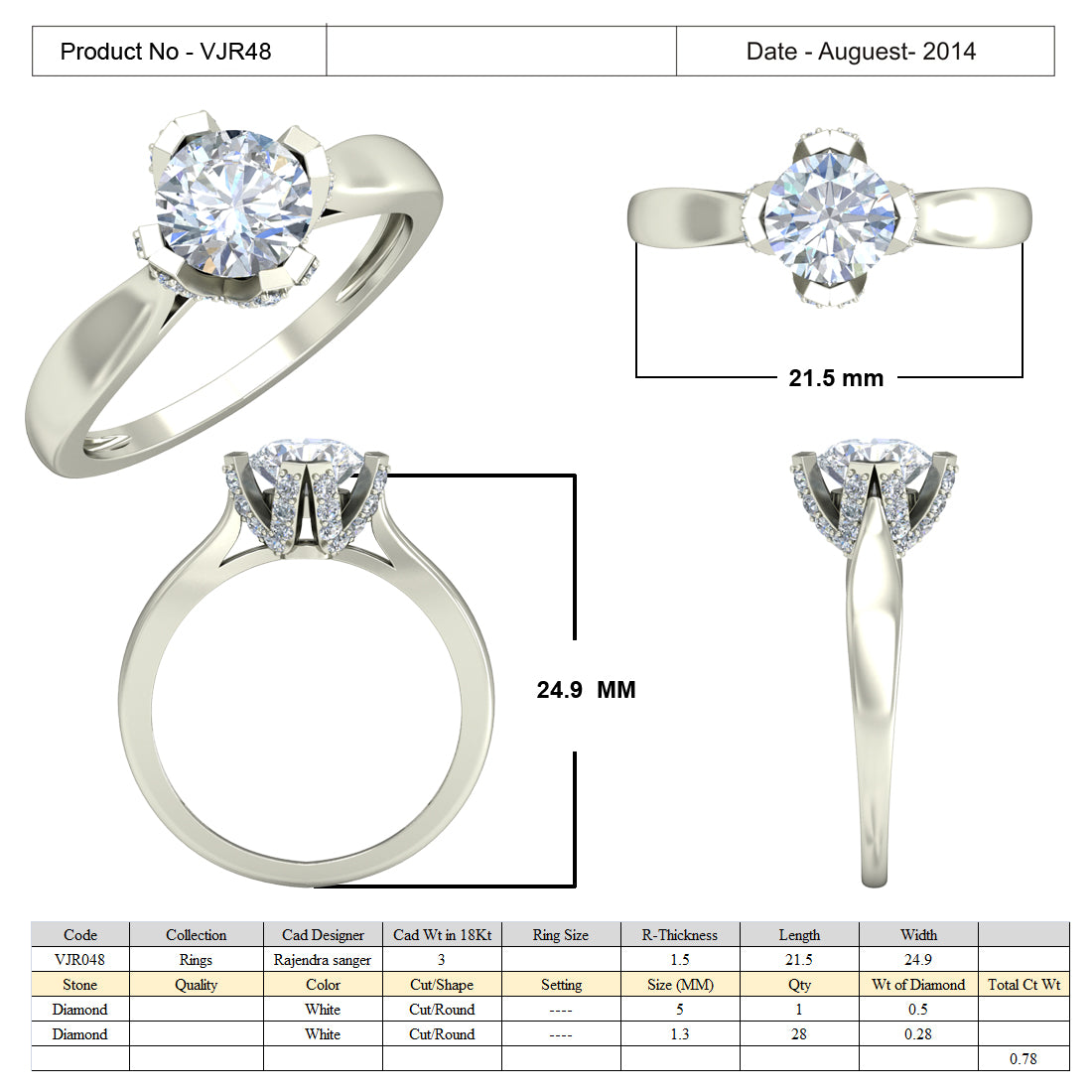 3D Jewelry Files Ring Model 3DM 15=calur ston rings=47