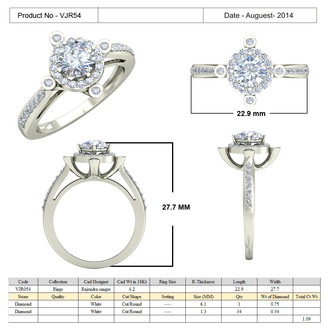 3D Jewelry Files Ring Model 3DM 15=calur ston rings=53