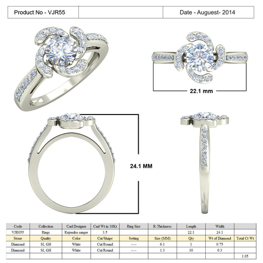 3D Jewelry Files Ring Model 3DM 15=calur ston rings=54