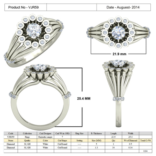 3D Jewelry Files Ring Model 3DM 15=calur ston rings=58