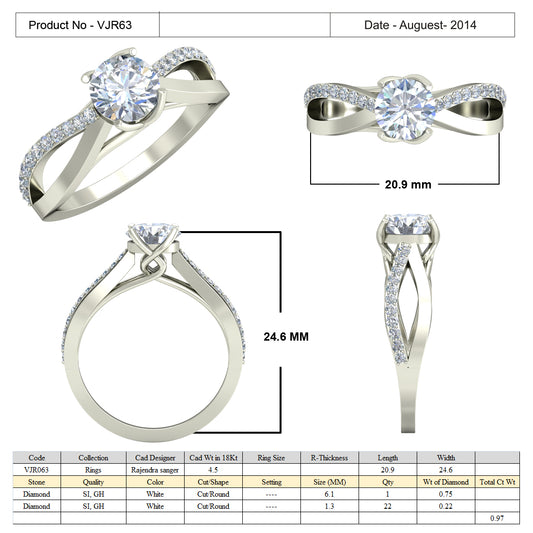 3D Jewelry Files Ring Model 3DM 15=calur ston rings=62