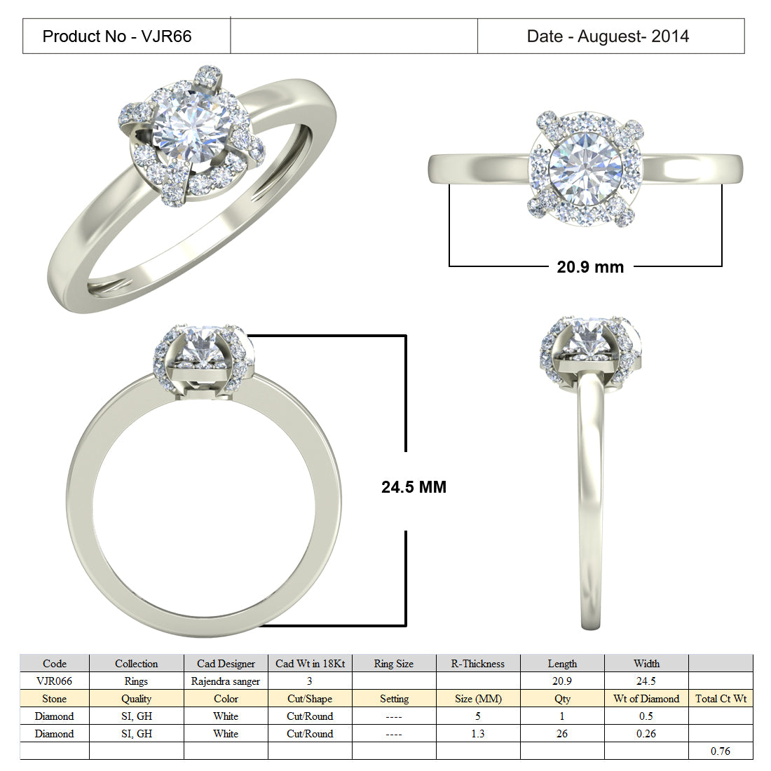 3D Jewelry Files Ring Model 3DM 15=calur ston rings=65