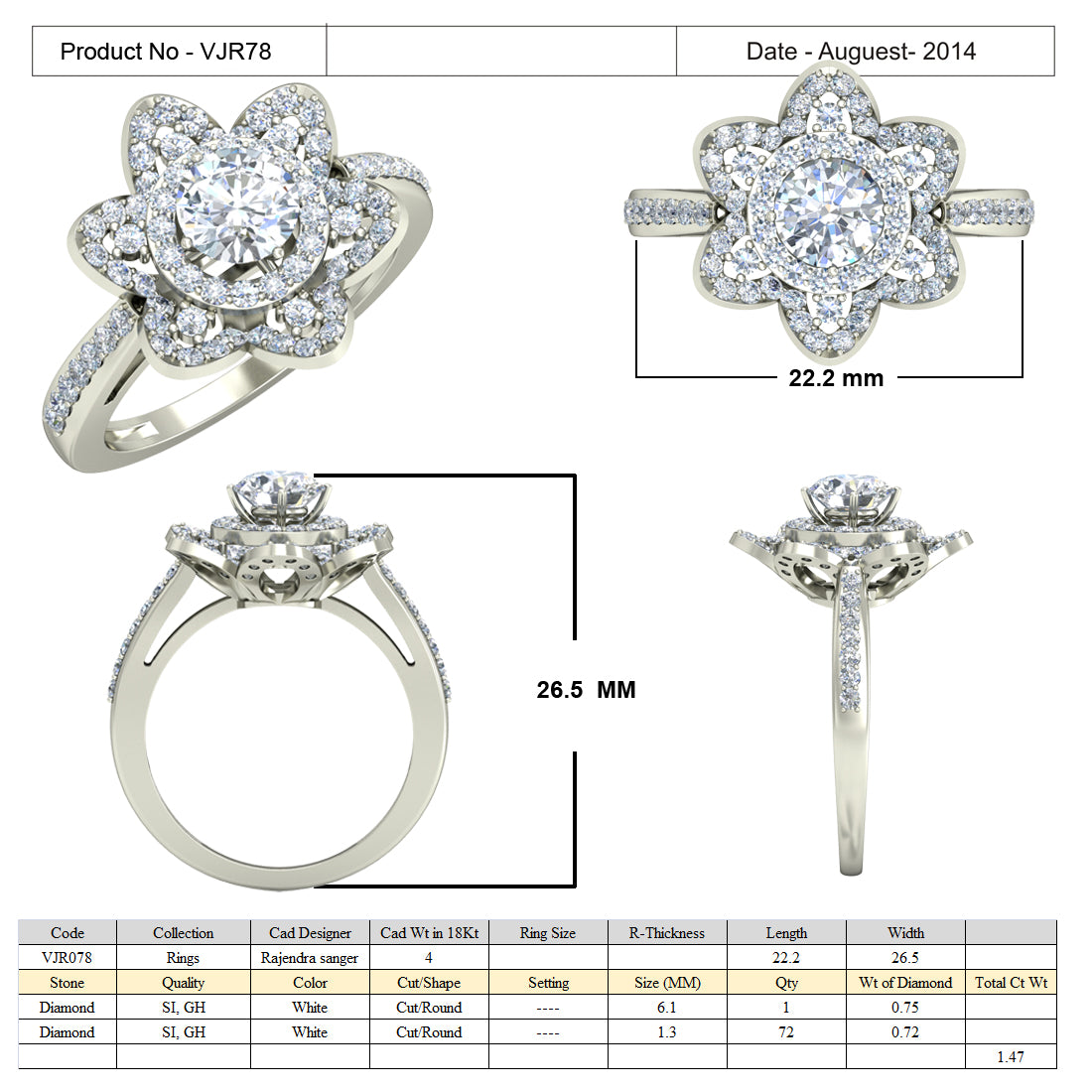 3D Jewelry Files Ring Model 3DM 15=calur ston rings=77