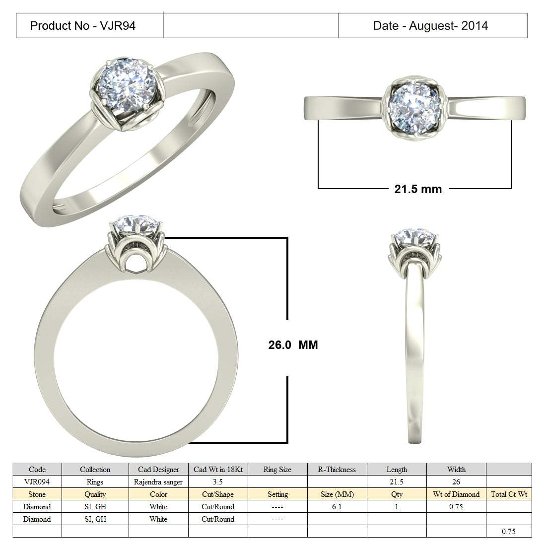3D Jewelry Files Ring Model 3DM 15=calur ston rings=92