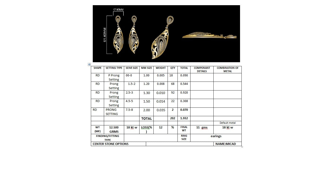 3D Jewelry Files Earring Model 3DM earr15