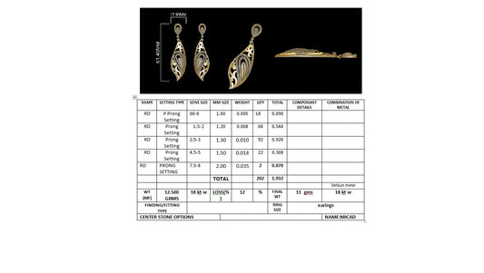 3D Jewelry Files Earring Model 3DM earr15