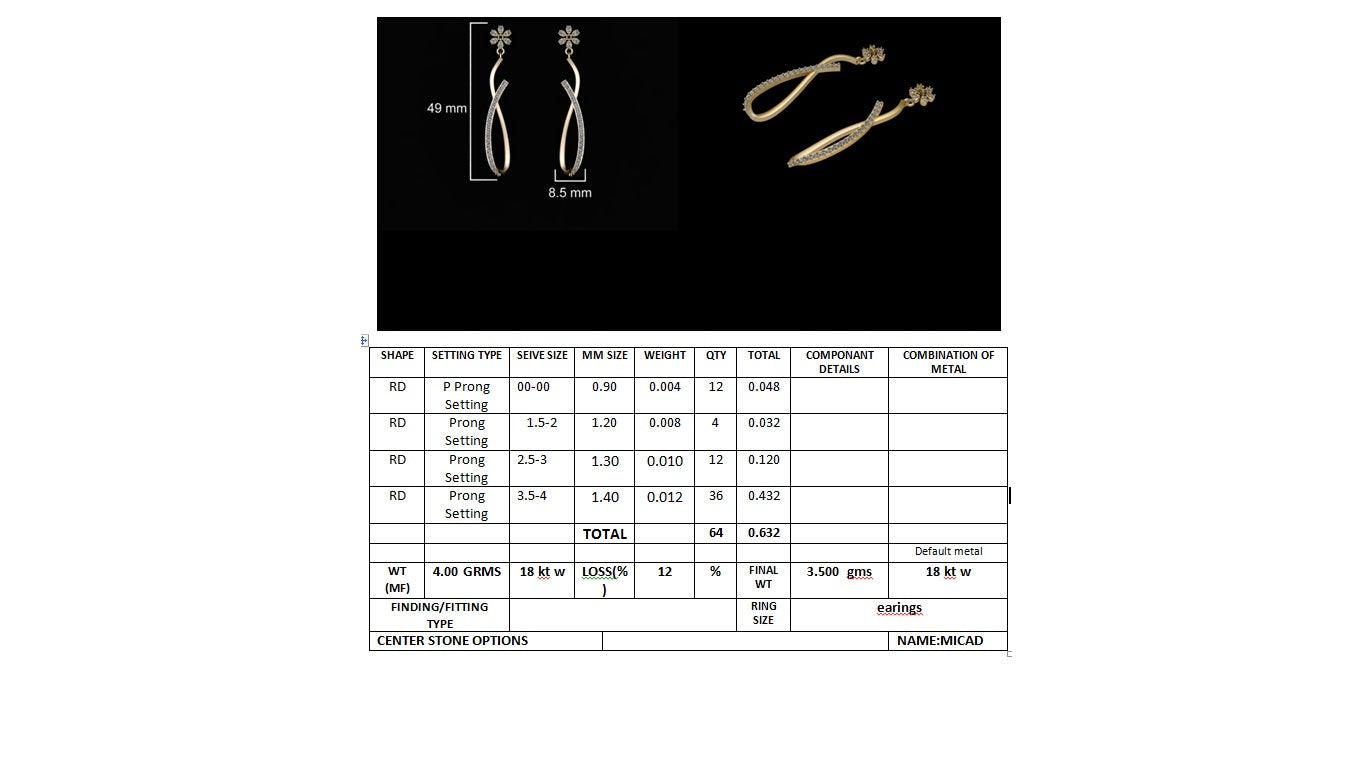 3D Jewelry Files Earring Model 3DM earr16