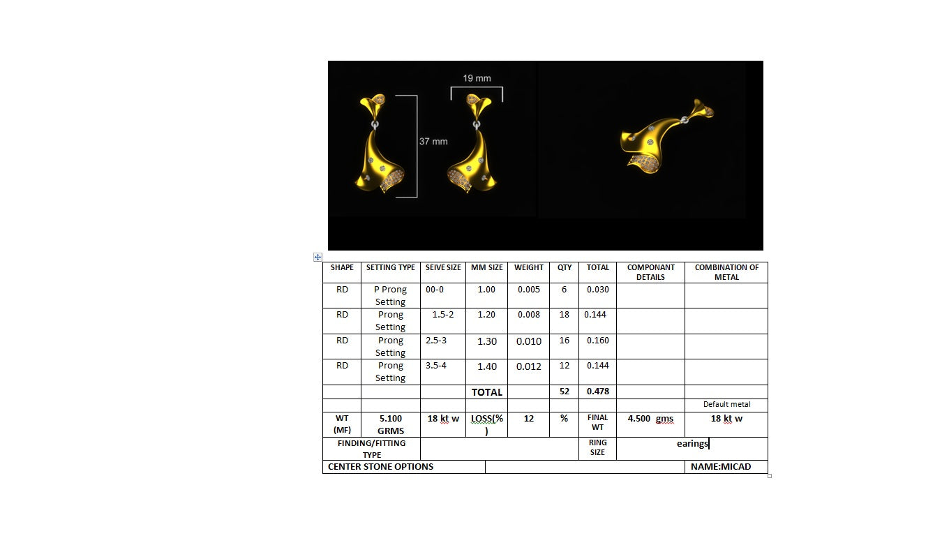 3D Jewelry Files Earring Model 3DM earr1