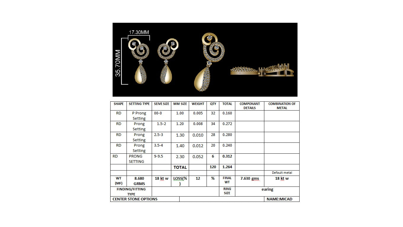 3D Jewelry Files Earring Model 3DM earr20