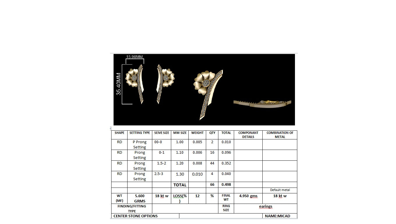 3D Jewelry Files Earring Model 3DM earr21