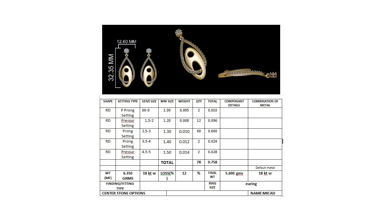 3D Jewelry Files Earring Model 3DM earr26