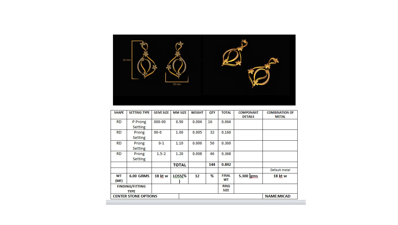 3D Jewelry Files Earring Model 3DM earr2