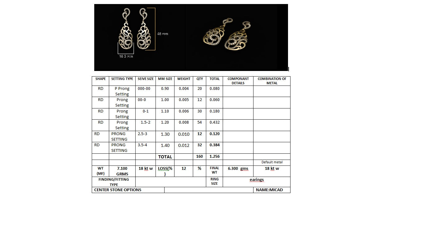 3D Jewelry Files Earring Model 3DM earr30