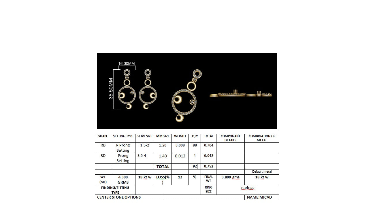 3D Jewelry Files Earring Model 3DM earr31