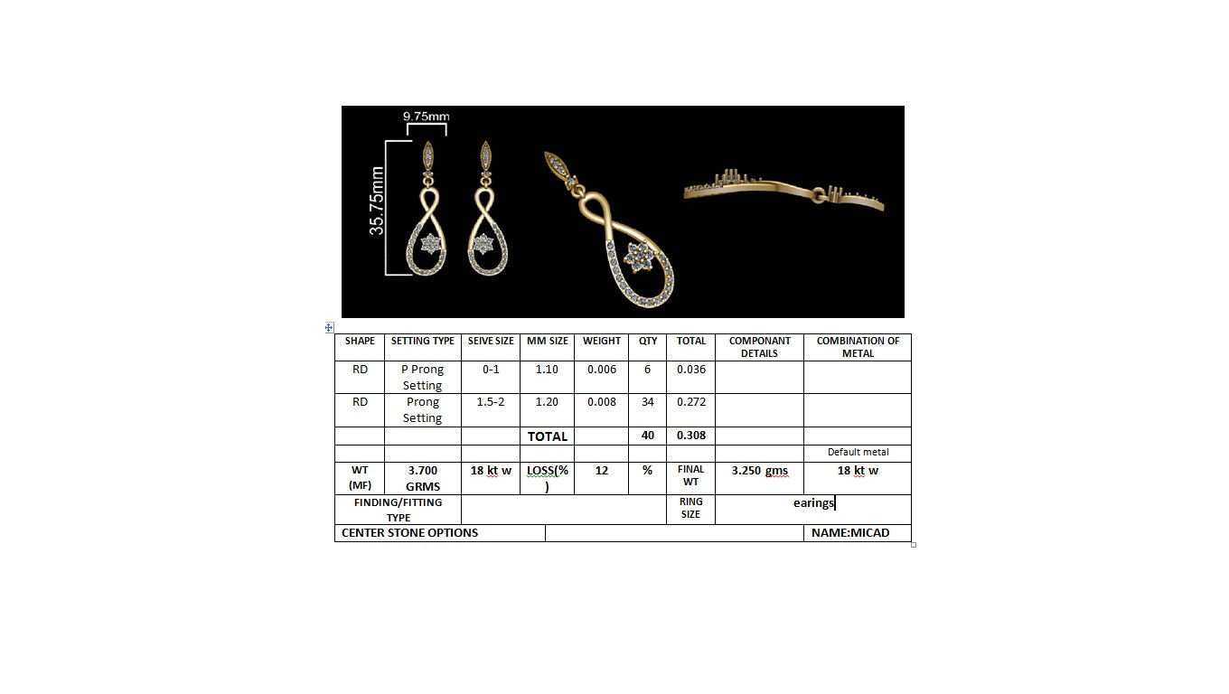 3D Jewelry Files Earring Model 3DM earr34