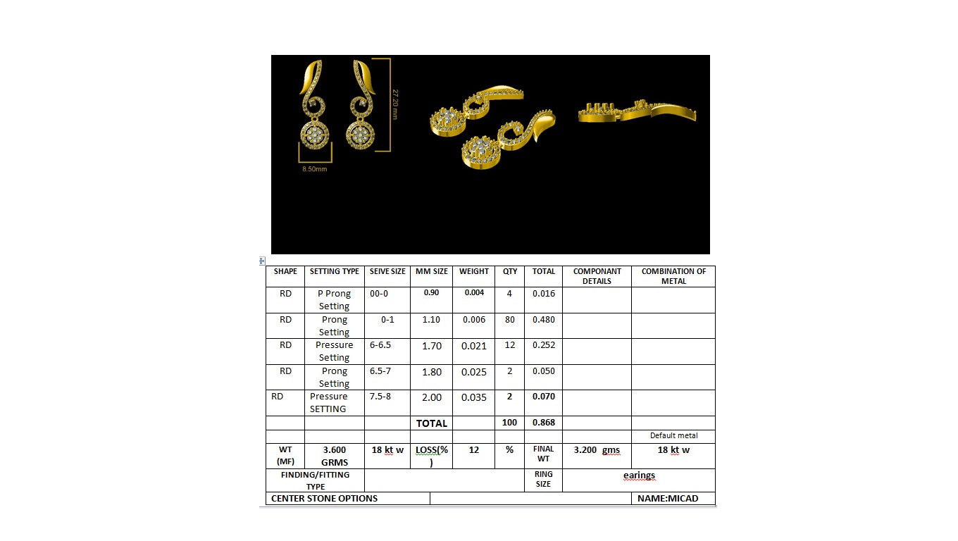 3D Jewelry Files Earring Model 3DM earr35