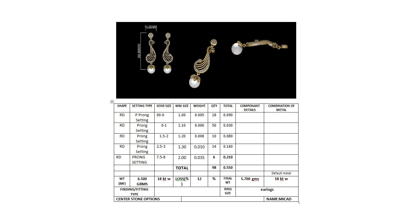 3D Jewelry Files Earring Model 3DM earr3