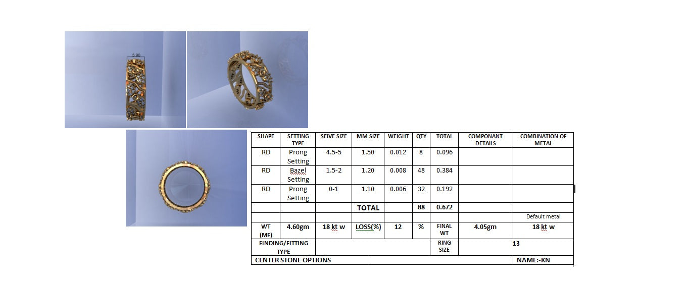 3D Jewelry Files Ring Model STL DR-2882 R52