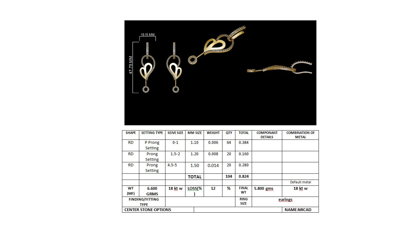 3D Jewelry Files Earring Model 3DM earr5