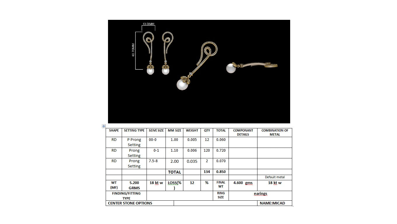 3D Jewelry Files Earring Model 3DM earr7