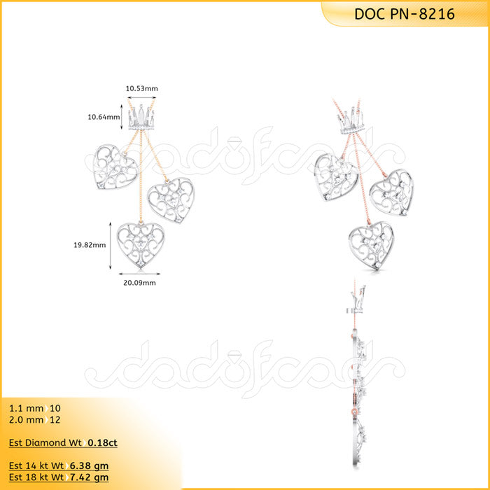 3D Jewelry Files Pendant Model 3DM DOC-P8216