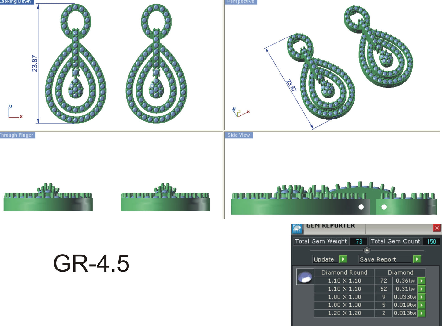 3D Jewelry Files Earring Model 3DM STL ER-2197