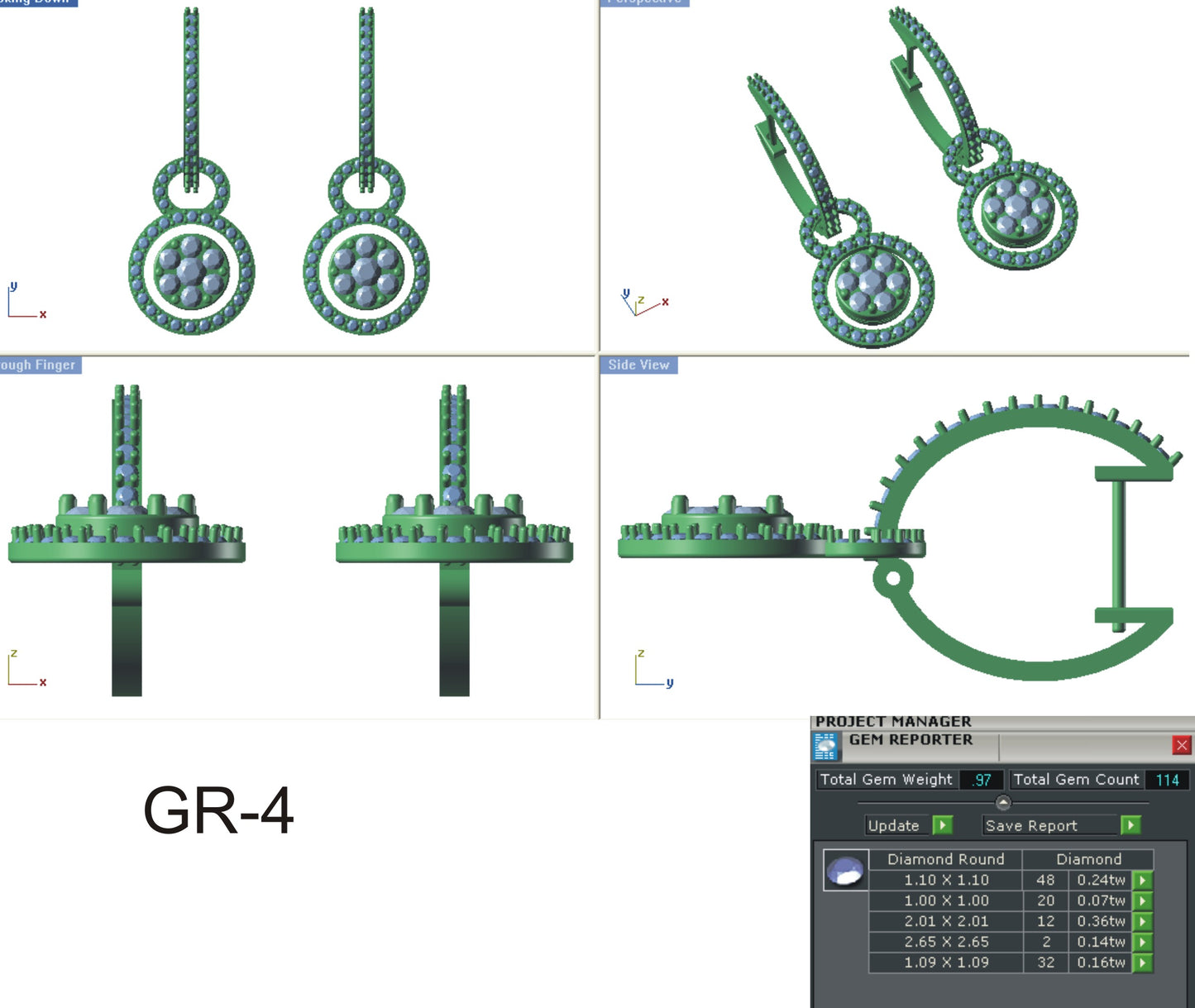 3D Jewelry Files Earring Model 3DM STL ER-2198