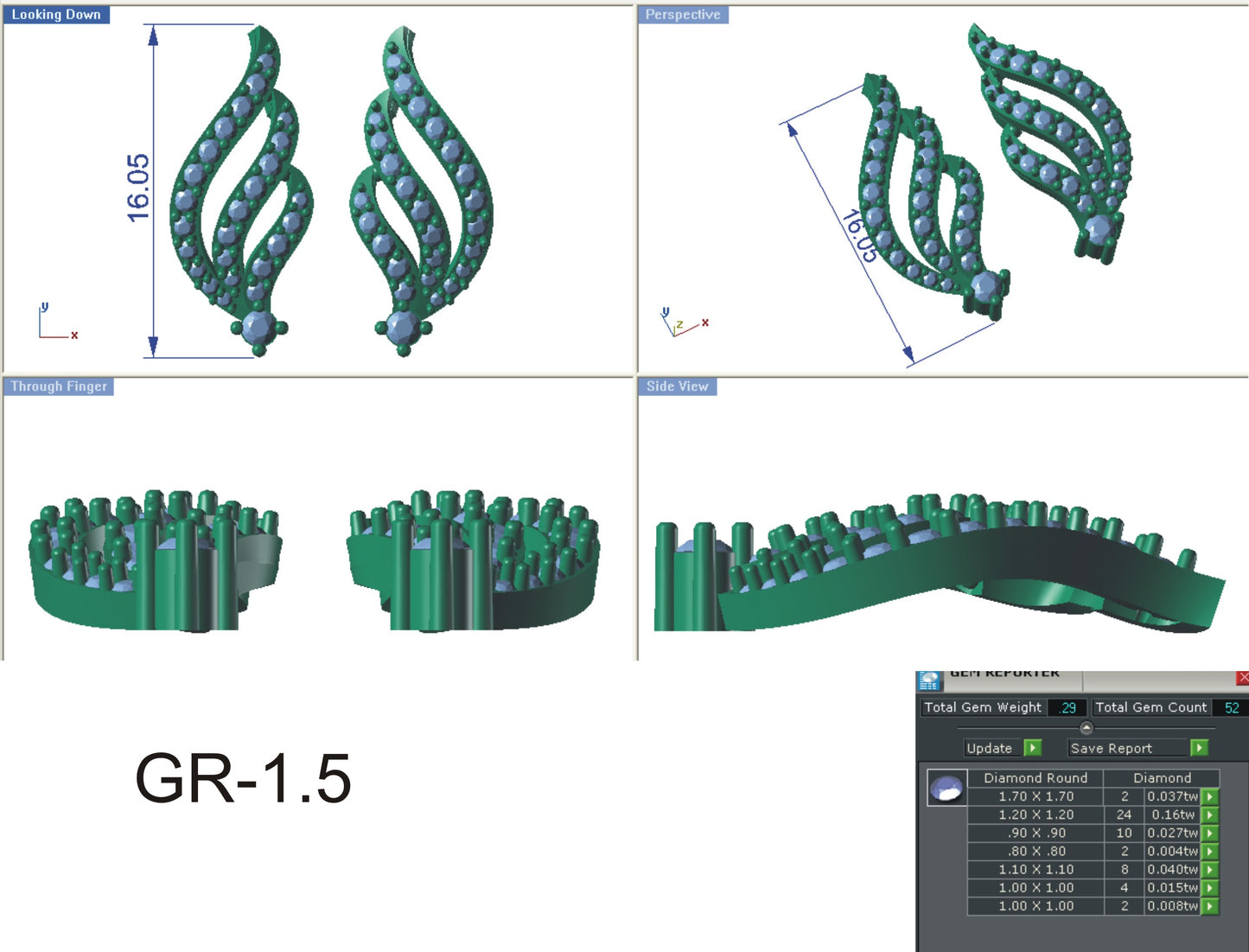 3D Jewelry Files Earring Model 3DM STL ER-2202