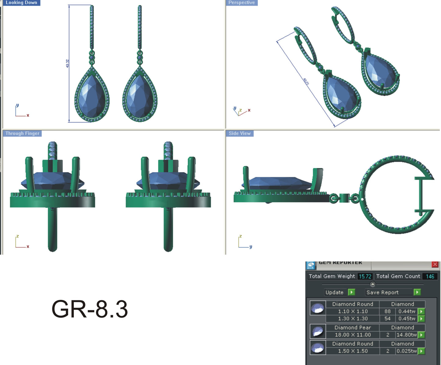 3D Jewelry Files Earring Model 3DM STL ER-2203