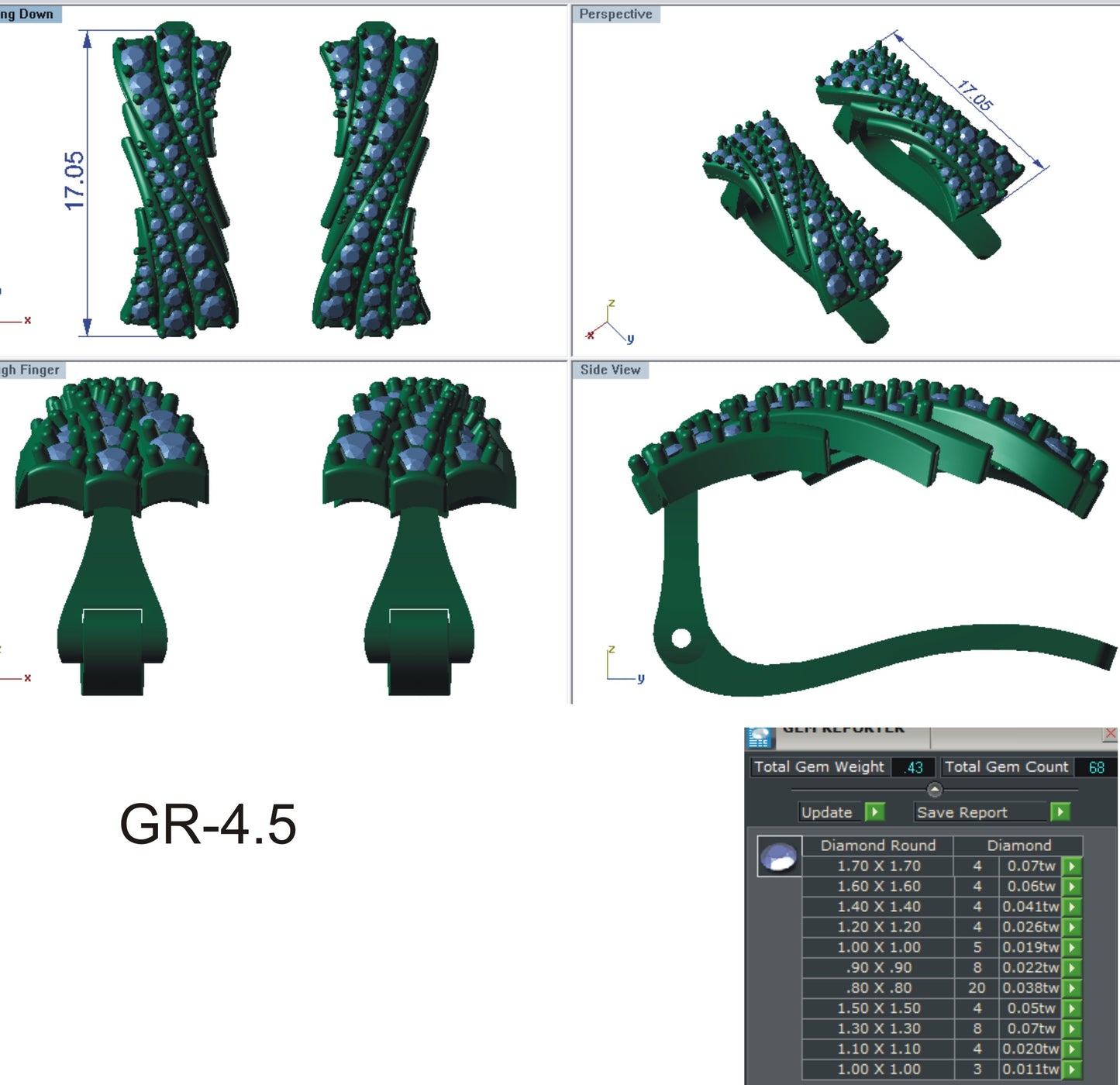 3D Jewelry Files Earring Model 3DM STL EZ BI-11
