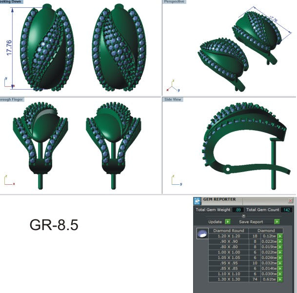 3D Jewelry Files Earring Model 3DM  EZ BI-53