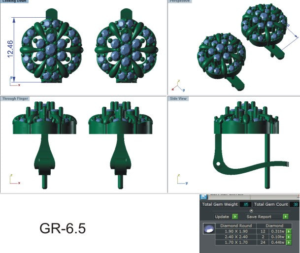 3D Jewelry Files Earring Model 3DM  EZ BI-60