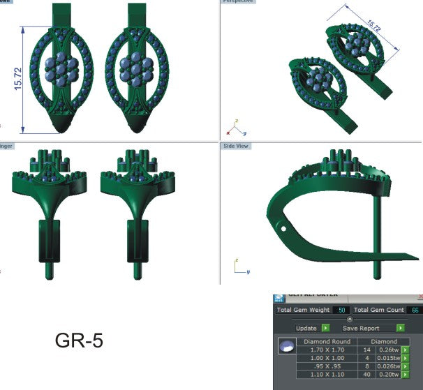 3D Jewelry Files Earring Model 3DM  EZ BI-61