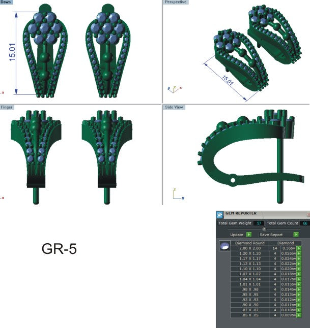 3D Jewelry Files Earring Model 3DM  EZ BI-62