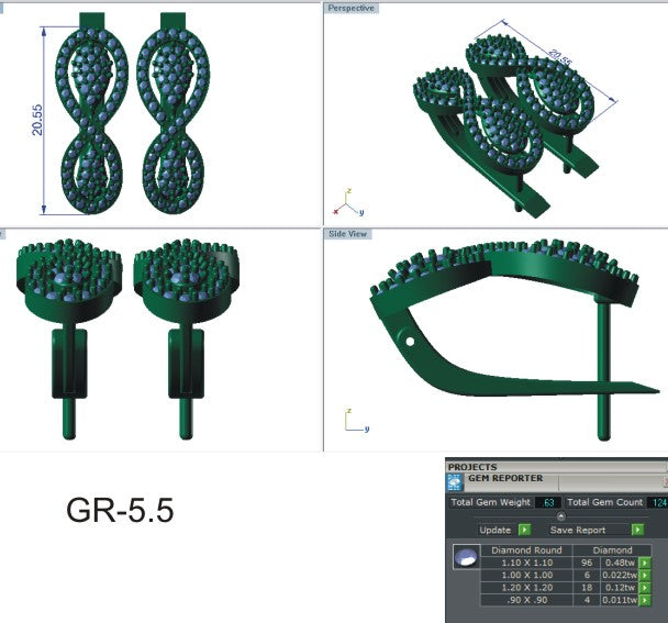 3D Jewelry Files Earring Model 3DM EZ BI-70