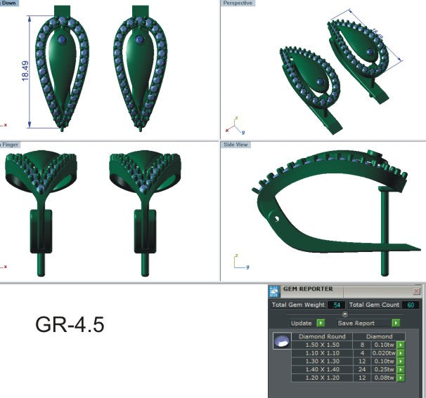 3D Jewelry Files Earring Model 3DM EZ BI-76