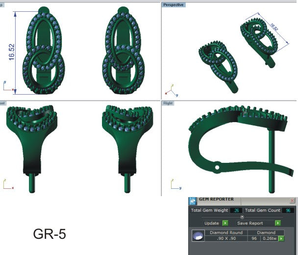 3D Jewelry Files Earring Model 3DM EZ BI-85