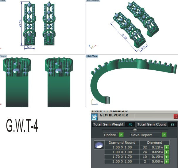 3D Jewelry Files Earring Model 3DM EZ BI-89