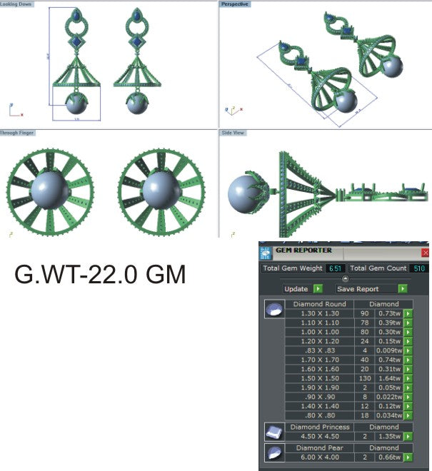 3D Jewelry Files Earring Model 3DM EZ ER-13